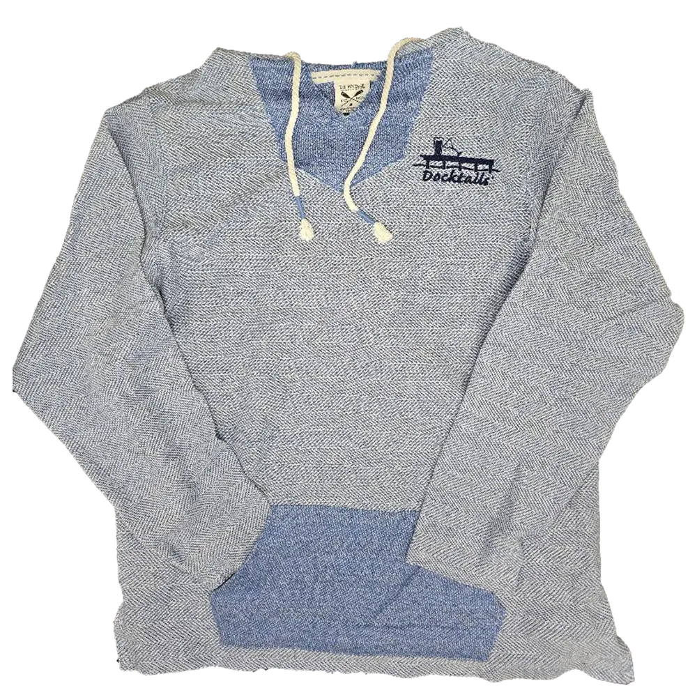 Docktails Baja pullover hoodie in herringbone blue