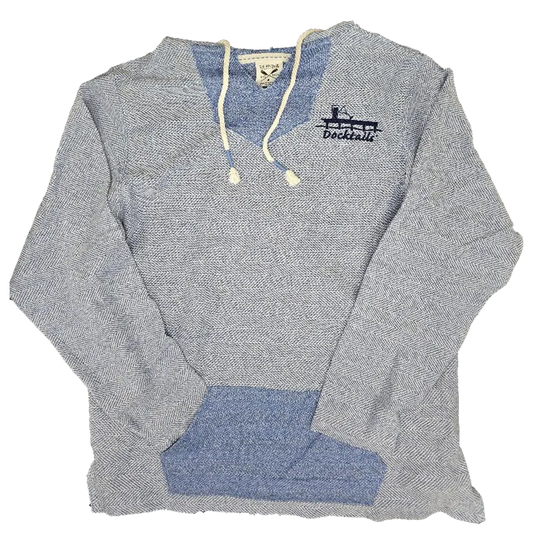 Docktails Baja pullover hoodie in herringbone blue